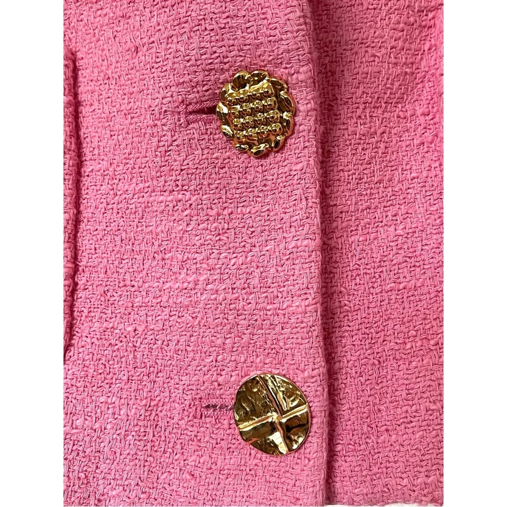 Zara Beautiful Tweed Cropped Short Blazer w Gold Buttons. NWOT - Picture 4 of 6